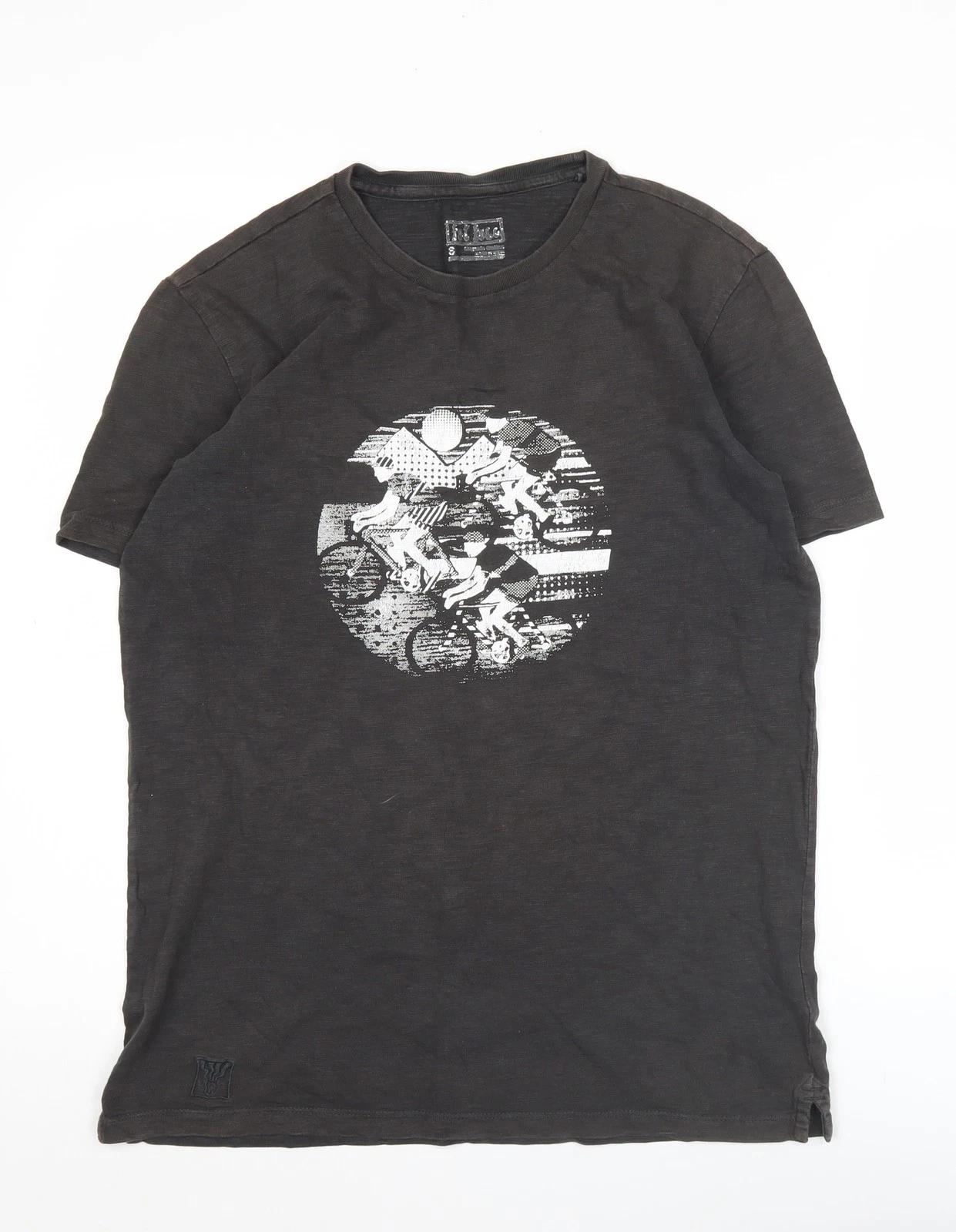 Ink Inc Men’s Black Graphic Print Sports T-Shirt Size S Cotton S