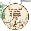 2D Flat, 1pc 7.87Inch Round Aluminum Sign, "Thank You, Dad" Vintage Aluminum Plaque, a Gratitude Decorative Sign for Father, Suitable for Decorating