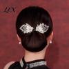 Hair Bun Pin Pin, Blue Feather Decor Maker Hairpin, Metal Hairpin Construction Accessory for Work Gym Dance Formal Events Styling Tools