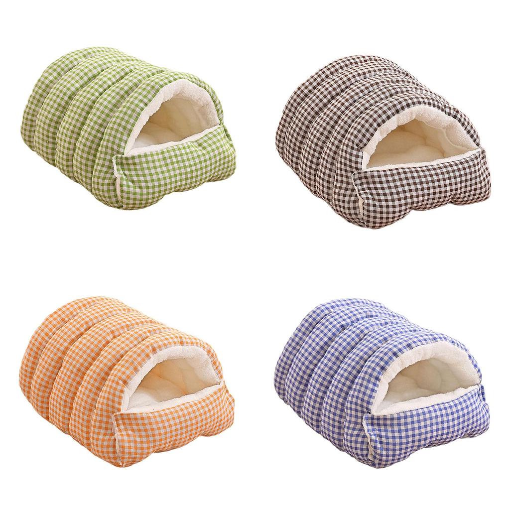 Self Heating Dog Cat Bed Flannel Kennel Cave House Cozy Cat Hideout Removable Pillow for Indoor Cat Enclosure