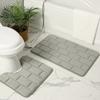 Inyahome Home Bathroom Bath Mat Set of 2 Toilet Mat Non-slip Bath Mat Bathroom Carpet Shower Carpet Set Toilet Cover Floor Mats