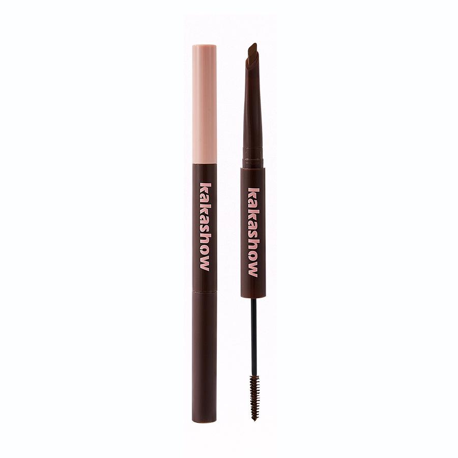 Kakashow Dual-Ended Brow Pencil & Tint: Natural, Waterproof, Sweat- & Smudge-Proof, Long-Lasting 2-in-1.