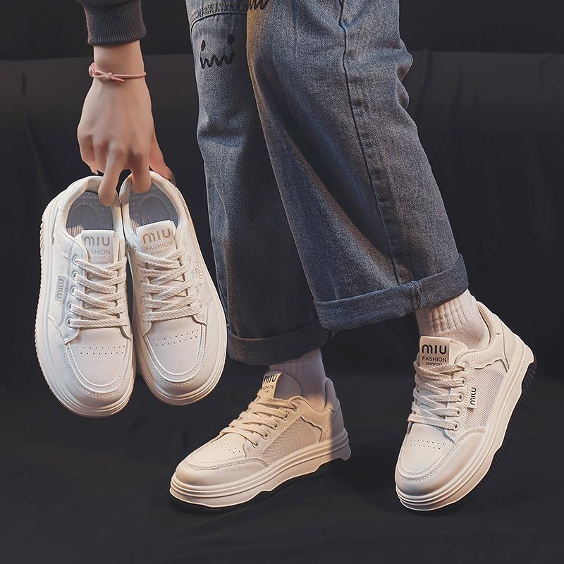 Breathable women's board shoes summer new thick-soled heightening shoes hollow mesh shoes white shoes