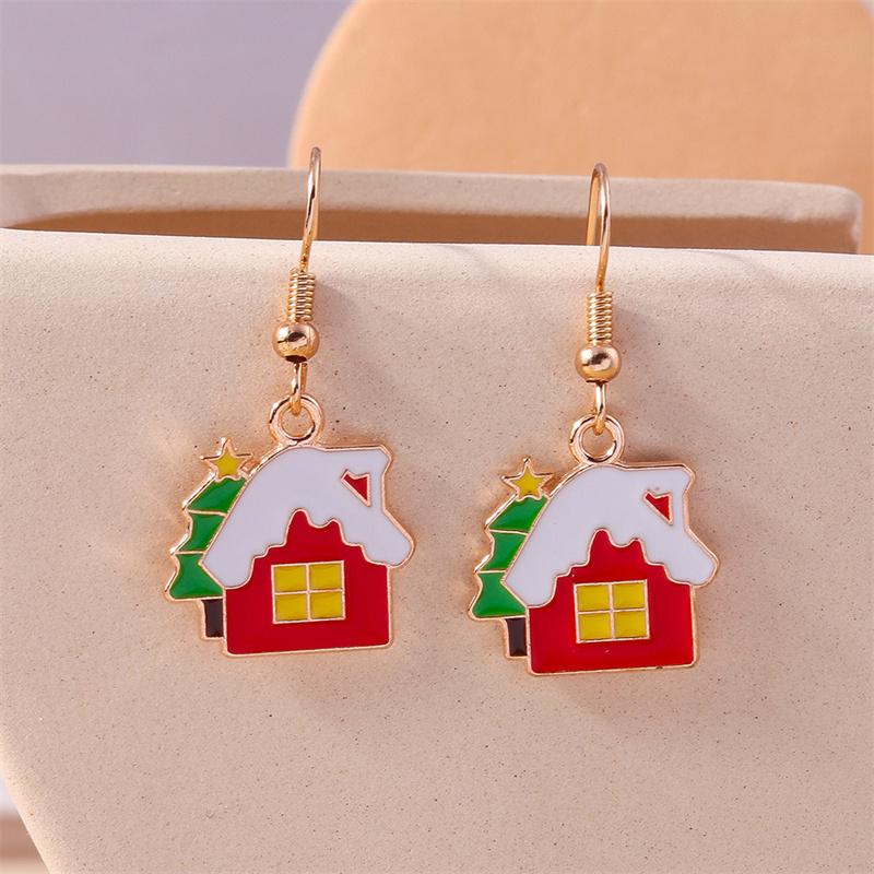 Cute Christmas Tree Drop Earrings Women Girls Elk Snowman Santa Claus Earrings X'mas New Year Party Jewelry Gifts