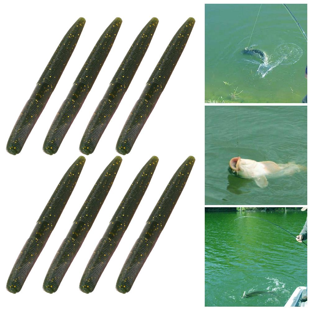 8PCS AR24 10cm6.5g Soft Worm Fishing Bait Artificial Lifelike Simulation Lure Accessory#2