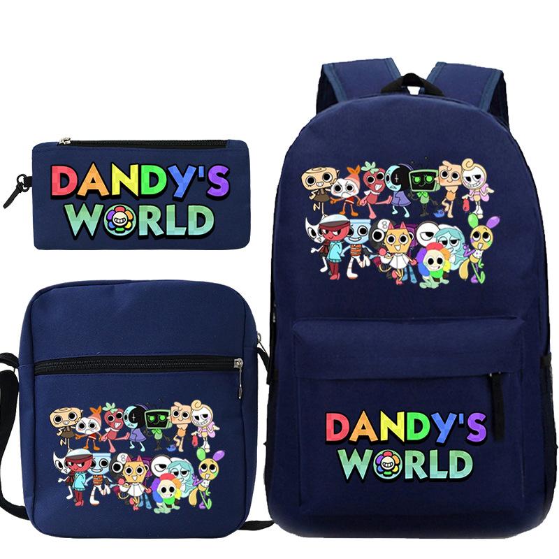 Dandy's World Game Merchandise Printed Primary and Secondary School Schoolbag Three-piece Popular Children's Backpack