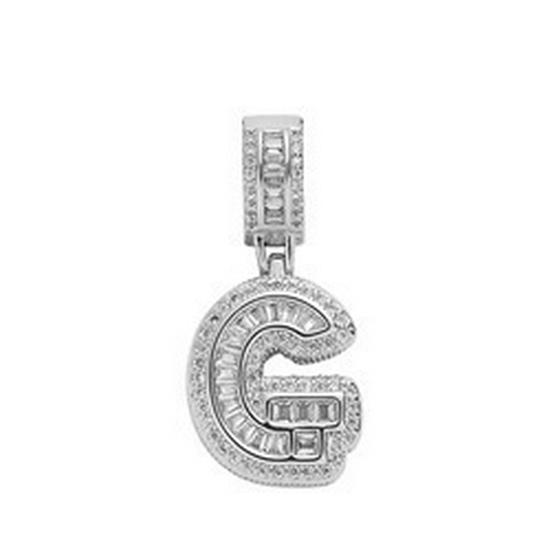 Rock Candy Letter Pendant: Trendy European & American Hip-Hop Style Copper Zircon Necklace with 26 English Alphabet Options