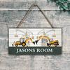 1pc Vintage Excavator Metal Sign Personalized Construction Wall Decor Waterproof Man Cave Bar Art 6x12 Inch