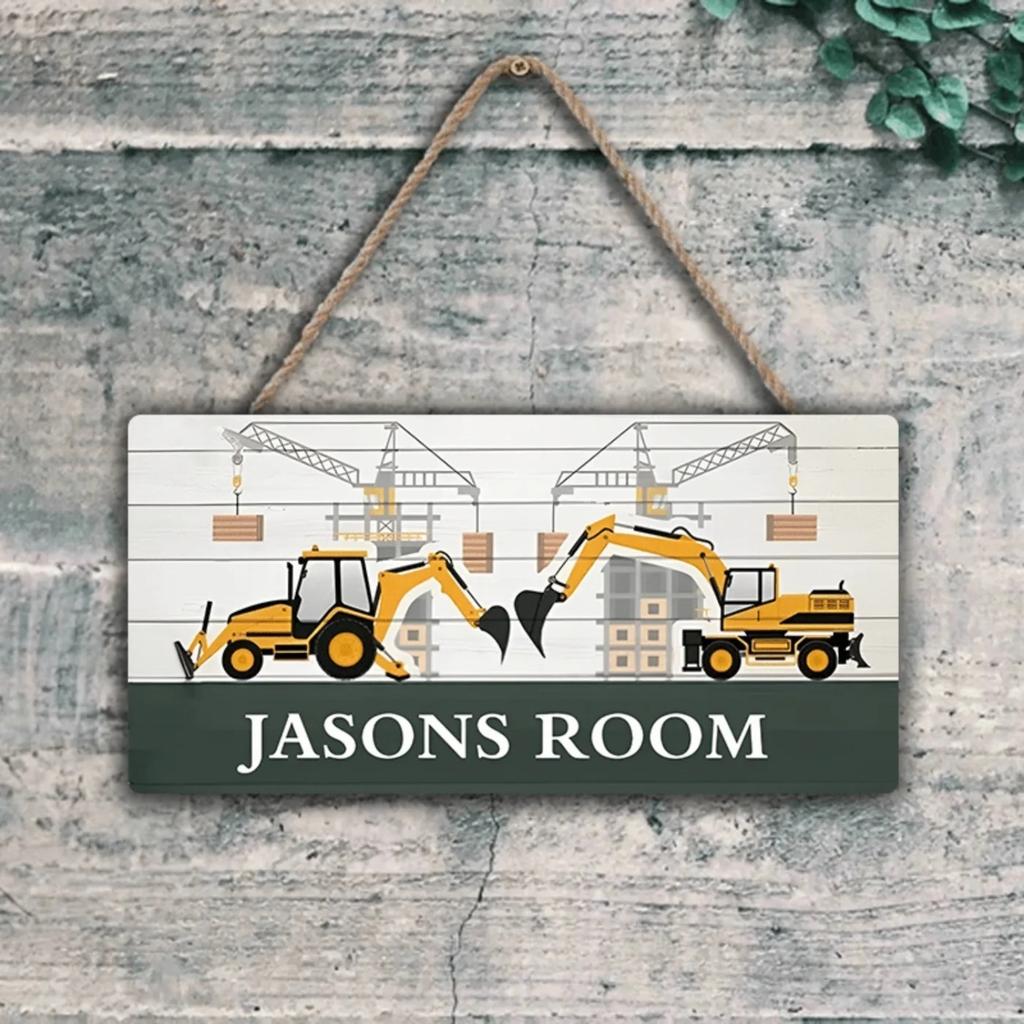 1pc Vintage Excavator Metal Sign Personalized Construction Wall Decor Waterproof Man Cave Bar Art 6x12 Inch