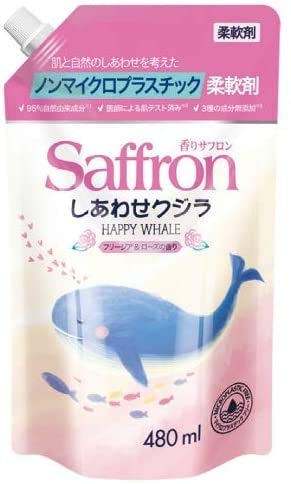 

Туалетные принадлежности Япония Шафран Счастливый кит Кондиционер для белья, Аромат фрезии и розы, 480 мл x 4