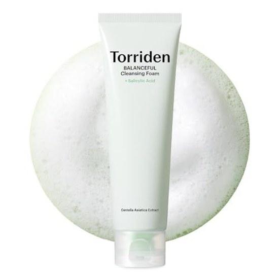 Torriden Balanceful Cica Cleansing Foam 120ml Facial Cleanser Low Irritation Refreshing Sebum Pores Keratin Weakly Alkaline Oily Skin Sensitive Korean