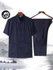 Men's Spring/Summer Tang Suit - Chinese Style Grandpa Shirt for Middle-Aged & Elderly, Thin Hanfu Dad Set