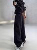 Plus Size Women's Color Block Hoodie & Wide Leg Pants Set for Spring/Autumn