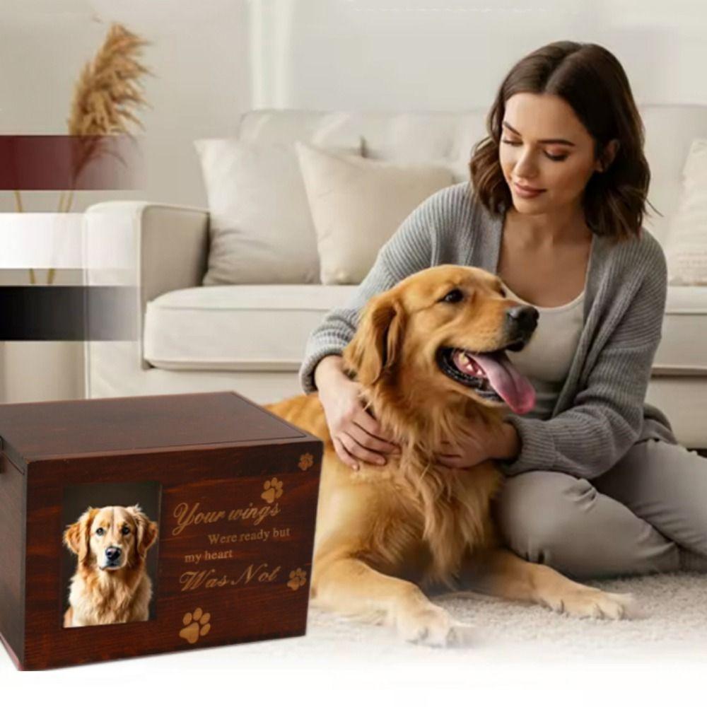 With Photo Frame Pet Commemorative Urn Personalized Pet Cremation Urn  Sympathy Gift