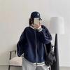 Retro Striped Baseball Jacket Stand-up Collar Hatless Contrast Sweater Jacket Spring and Autumn Korean Top