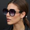 Vintage Sunglasses For Women Transparent Frame Gradient Color Glasses Large Frame And Personalized Charm Design Glasses Women