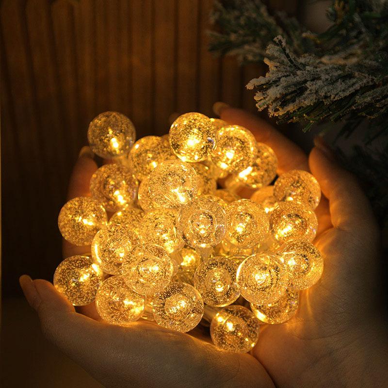 LED Bubble Ball Water Drop Colorful Outdoor String Lights, Battery/USB Powered for Camping & Festival Decorations