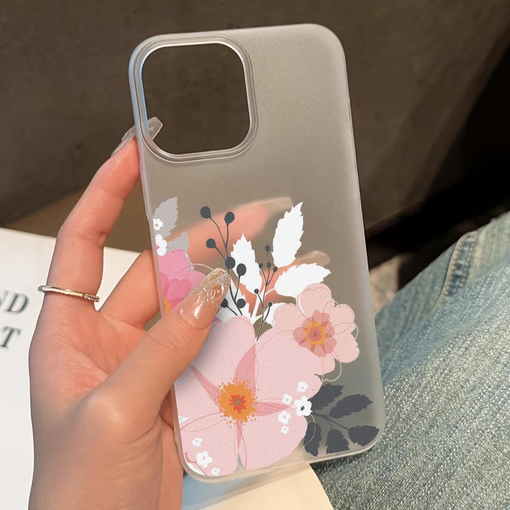Soft TPU Matte Flower Phone Case for iPhone 13 Funda iPhone 11 14 15 Pro Max 14 Plus 12 Mini 13pro 13promax Transparent Covers
