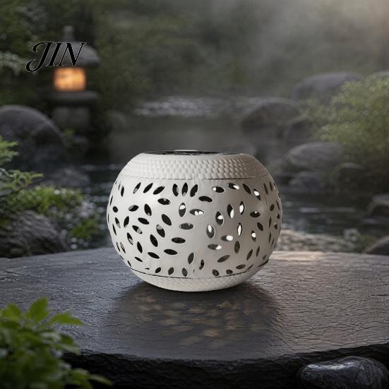 Durable Outdoor Lighting Garden Solar Light, Waterproof Metal Lamp, Leaf Pattern Lawn Light Lantern for Terrace Yard Deck Porch Table Decor Decorative