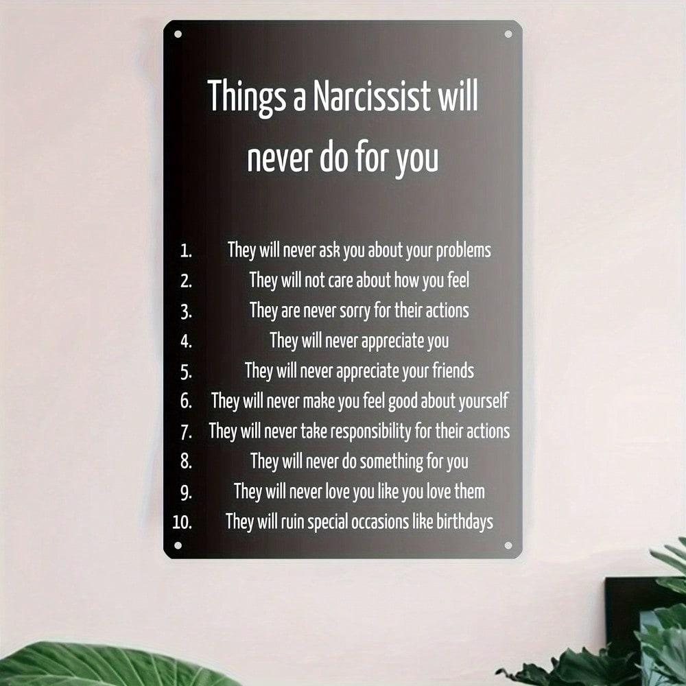 Vintage Humor Metal Tin Sign Funny Narcissist Quotes Farmhouse Bar Wall Decor 8x12 20x30