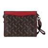COACH Hitch Canvas With Leather Handheld Shoulder Bag, Crossbody Bag Medium Mens Dark Brown Monogram