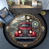 Steampunk Road Trip Round Area Rug Under Office Chairs Bedroom Living Room Home Decor