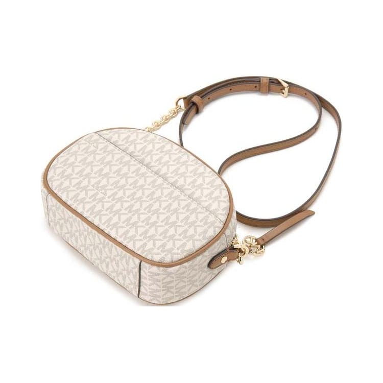 MICHAEL KORS Jet Set Charm Canvas Crossbody Bags Small Women's Vanilla White Acorn Brown Multicolor 32S1GT9C0B-149