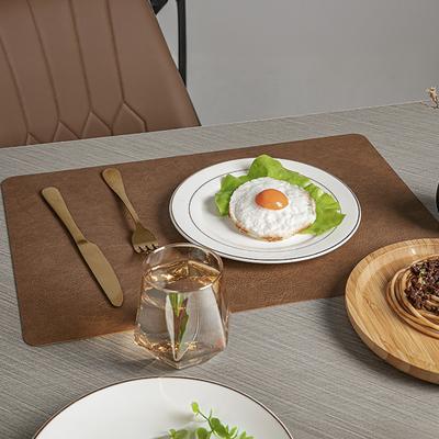 Double-Sided Placemat Waterproof Oil-Proof Heat Resistant Coaster for Dining Table Faux Leather Non-Slip Pad for Restaurant