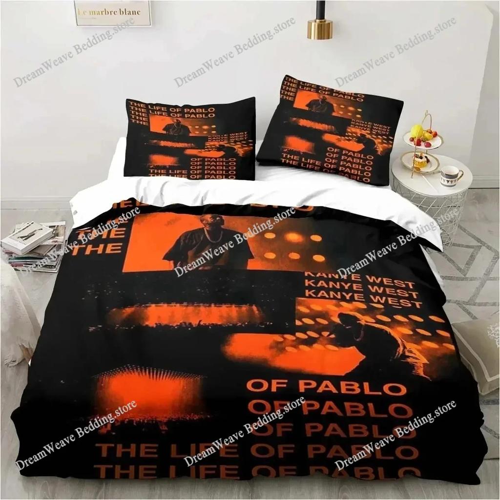 3D Rapper Kanye West Bedding Set Duvet Cover Bed Set Quilt Cover Pillowcase Comforter King Queen Size Boys Adult Bedding Set9639