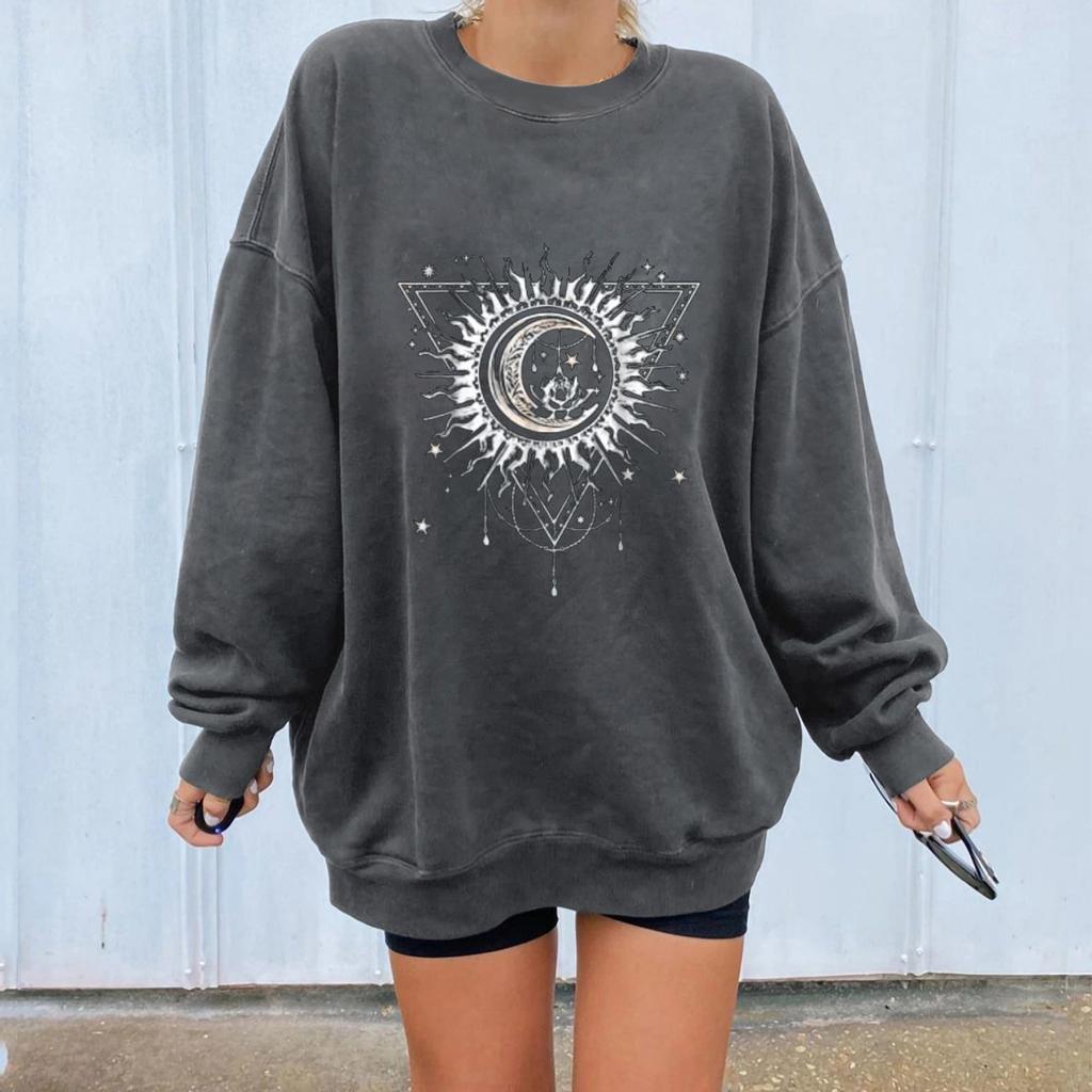 Women's Tops Winter Sun Printing Sweatshirt Pullover Tops