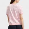 FILA Houndstooth Print Round Neck Short Sleeve T-Shirt Women Tops Raspberry-Pink F11W431402F-LP