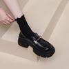 British Style Small Leather Shoes Women's Autumn 2025 New Platform Non-slip Loafers Round Head One Pedal Single Shoes Ins