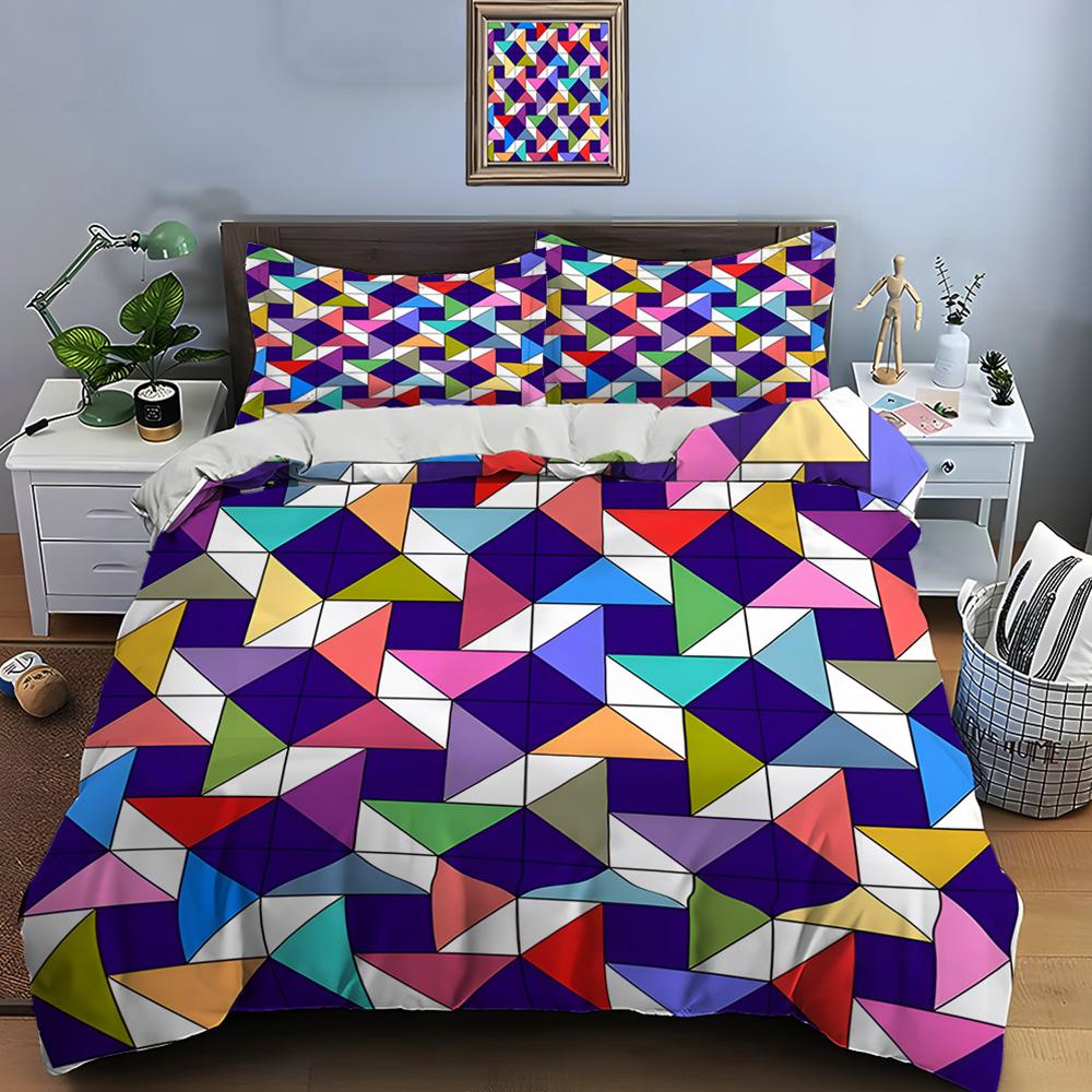Geometric  Designs Patterns Bedding Set Duvet Cover 1 Duvet Cover 2 Pillowcases Adult and Children Bedding Set Luxury Gifts