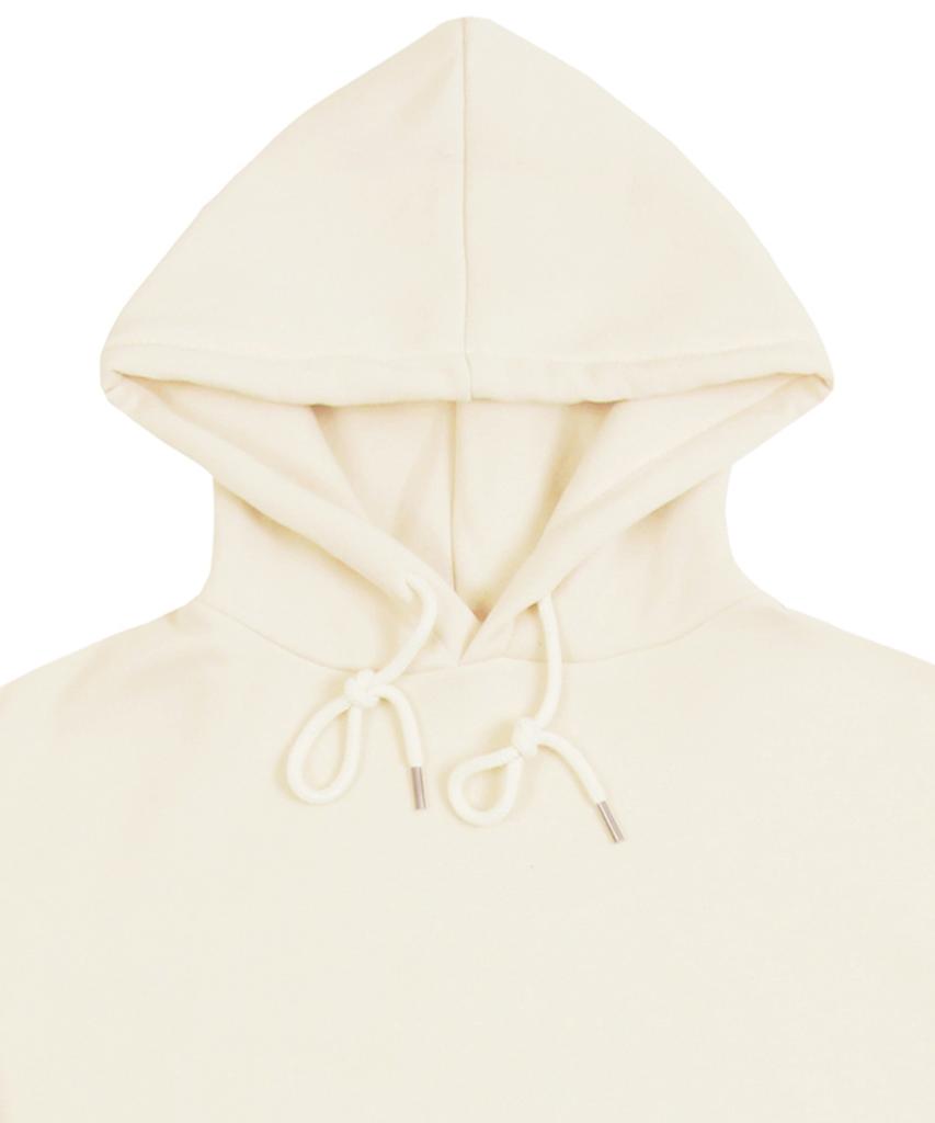 [Unisex] Elbow Puppy Face Smile Hoodie_Cream/Black Logo