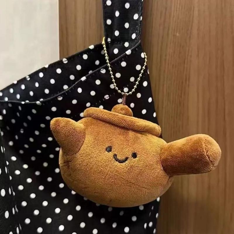 Cute Medicinal Herb Plush Doll Pendant Cartoon Medicine Pot And Herbs Keychain Toy  Bag Decoration Accessories Gift