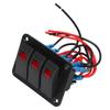3 Gang Switch Panel Red Color Light Waterproof Corrosion Resisting Switch Board for Car Boat DC12V 24V