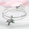 Charms Copper Pineapple, Flamingo, Coconut Tree Pendants Fit Charms Plata Original Bracelet Beads Women Jewellery Making
