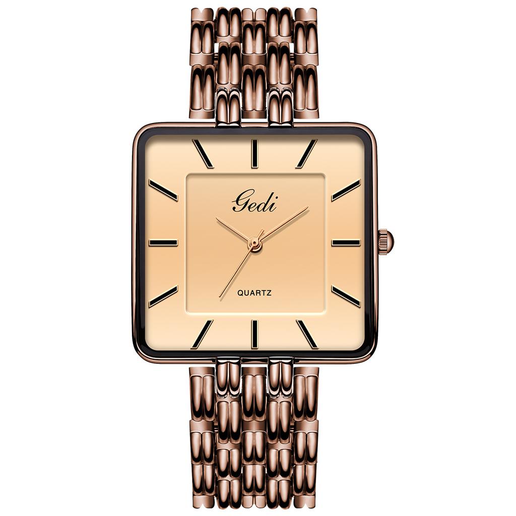 Herrenuhr Business Schlicht Quadratisch Paaruhren Wasserdicht Edelstahl Premium Ultraflach Damenmode Quarz Armbanduhren