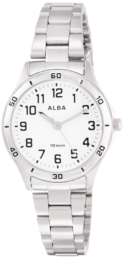 Seiko Watch AQQK407 Alba Sports Water Resistant for Daily Use Domed Inorganic Silver Women's Watch, (10 ATM), Glass,