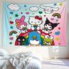 Sanrio Hello Kitty leopard print heartshaped bow print tapestry elegant background party banner fabric cute room decoration