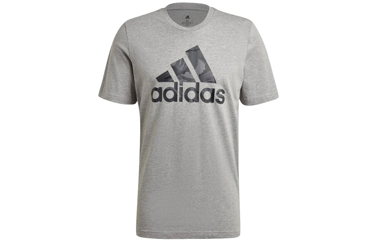 

Adidas T Shirts Men s Gray Crew Neck Moderate Straight Fit GK9637 XS
