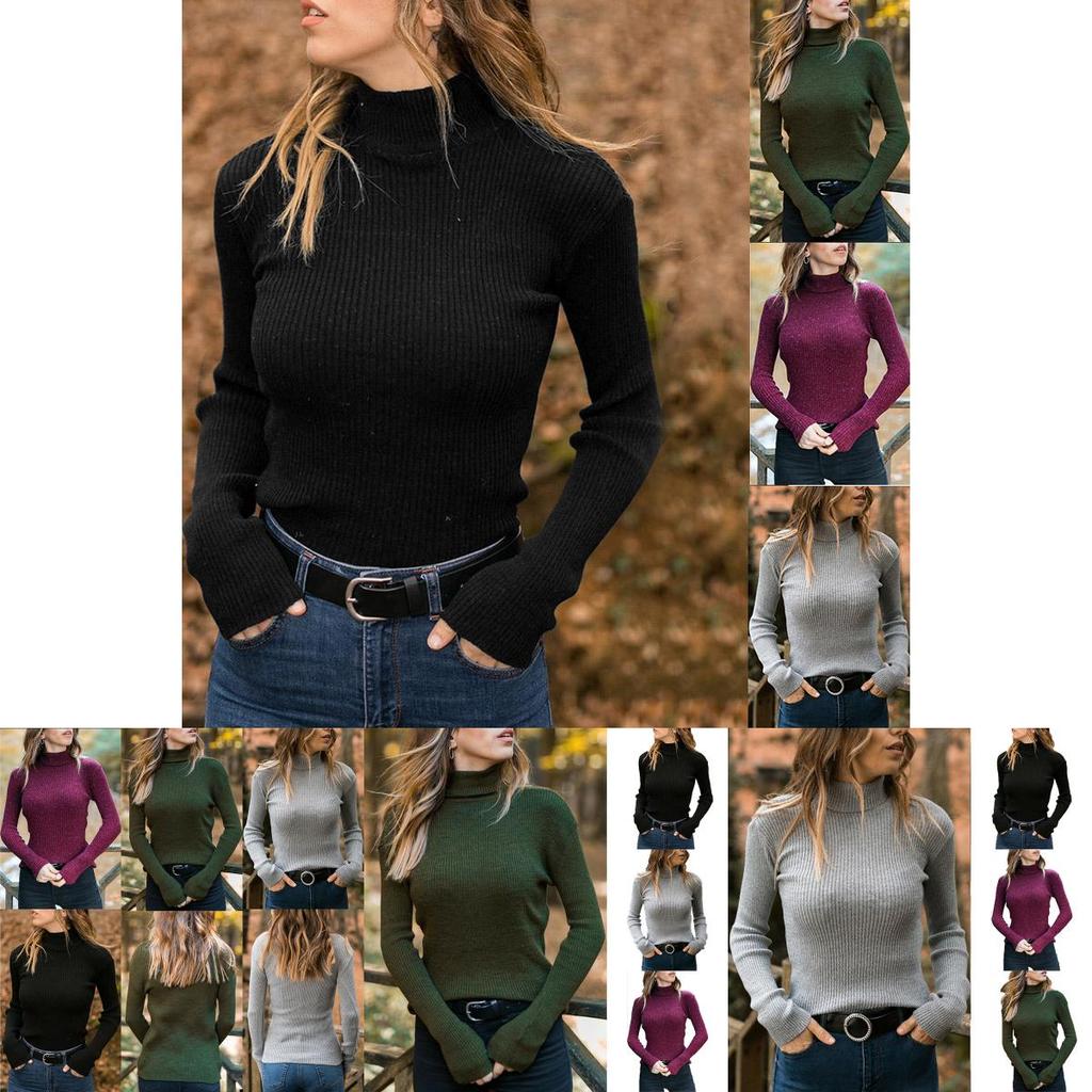 Women's Winter Turtleneck Sweater Casual Slim Fit Long Sleeve Warm Tops Blouse