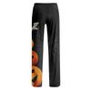 Damen Jogginghose mit Kordelzug, lässige Halloween-Print-Hose, volle Länge, lockere Passform, elastischer Bund, für entspannte Kleidung