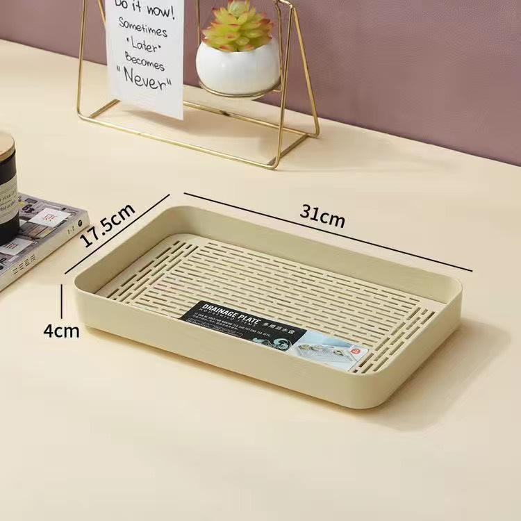 Double-Layer Plastic Draining Tray: Durable Household Tea, Bowl & Chopstick Storage Rack