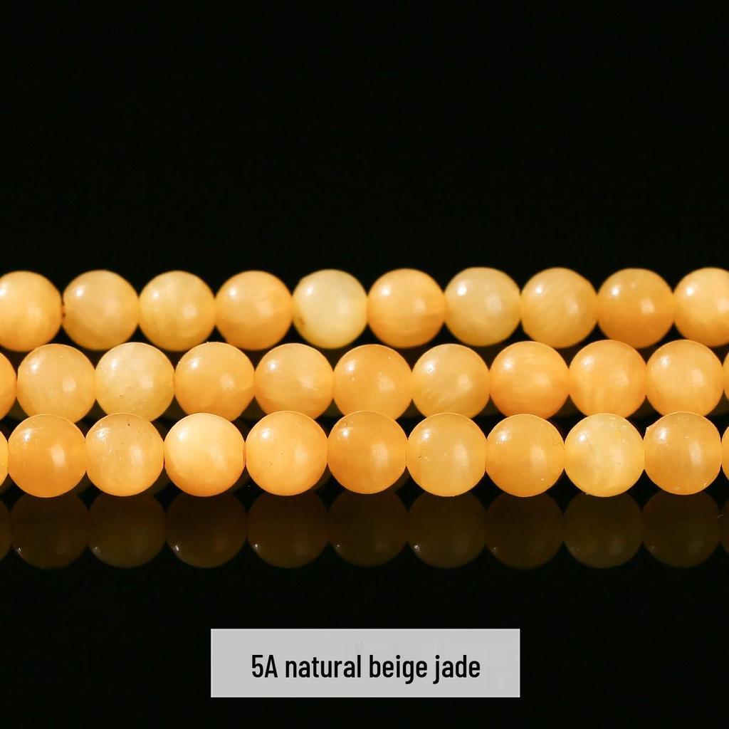 Jing Suo Naturalne Zielone Jadeitowe Okrągłe Koraliki do Tworzenia Biżuterii i Bransoletek DIY