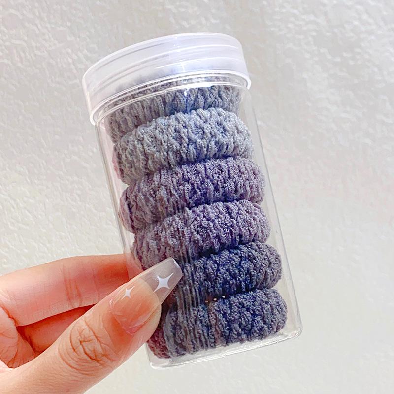 6pcs Box Packed Thick High Stretch Hair Bands For Women Girls Ponytail Holder Hair Tie Scrunchie Rubber Band Hair Accessories