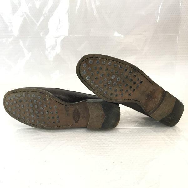 TOD’S Leather Coin Loafers Women’s 35.5 22.5-23.0 Brown Slip-On Dress Shoes(USED)