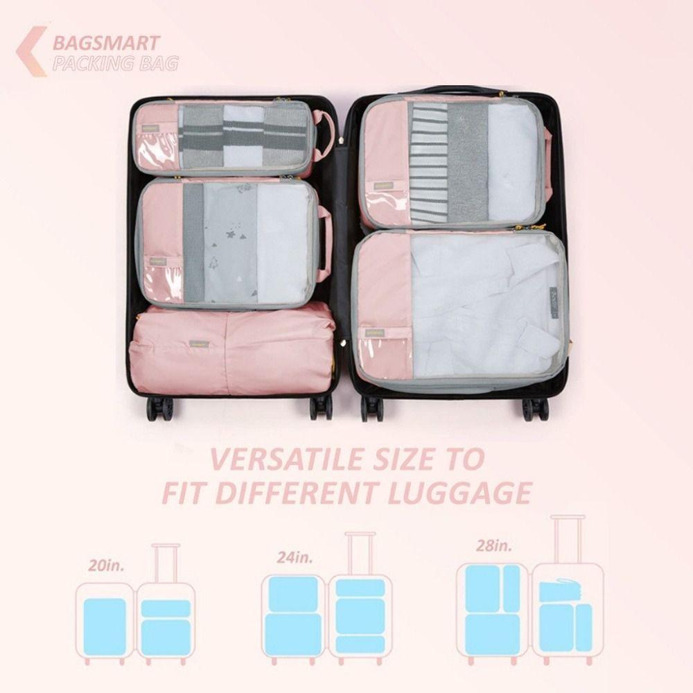 6pcs/set Large Capacity Storage Bag Pink Clothing Sorting Bag  Women Clothes