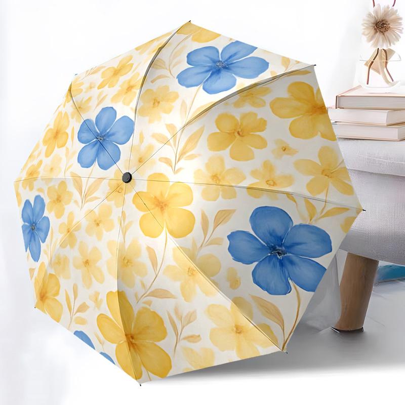 1pc Floral-patterned Automatic Open/Close Umbrella - Compact Travel Umbrella, Gift for Birthdayyy251208169