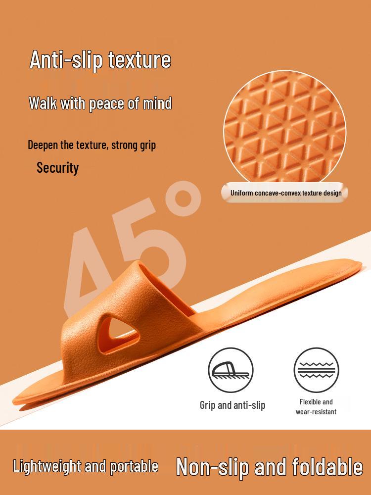 Portable Foldable Anti-Slip Shower Slippers for Men and Women - Ideal for Travel and Hotel Use